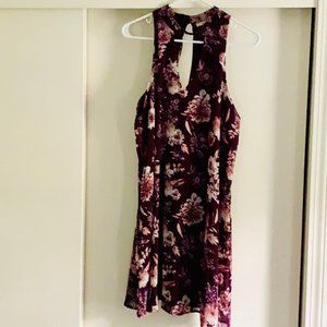Francesca's floral maroon dress